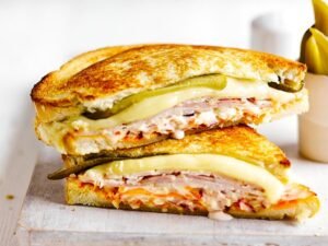 Grilled turkey and cheese sandwich.