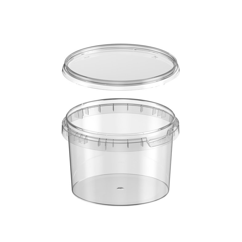 tub sauce Clear plastic tub and lid