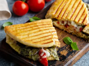 Grilled panini with tomatoes