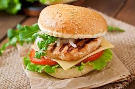 Juicy grilled chicken burger