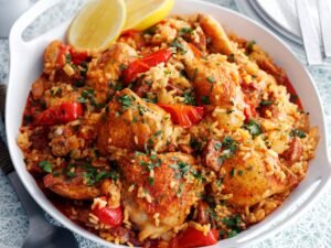 Chicken and rice dish